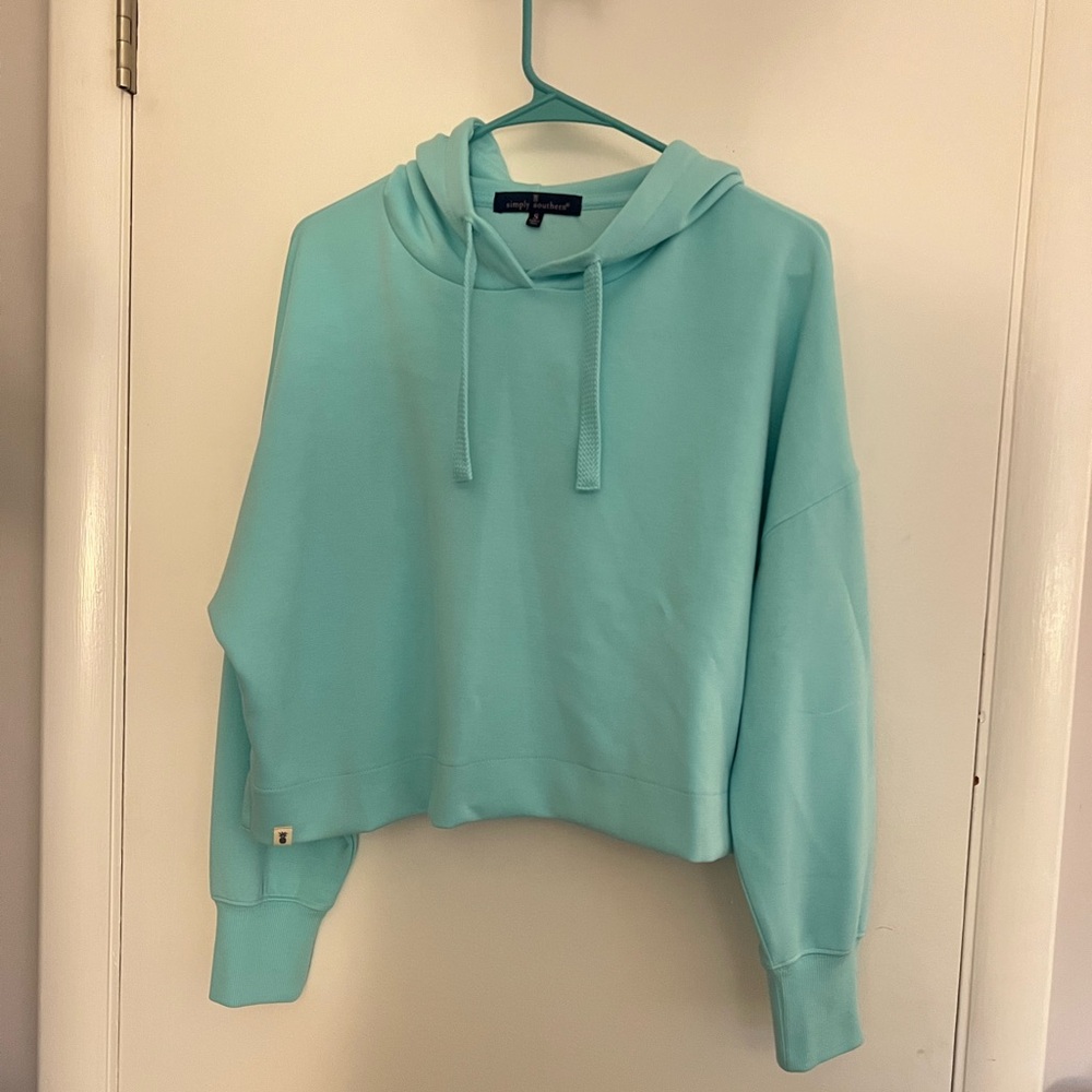 Cropped blue hoodie